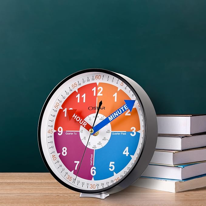 OSTAR Telling Time Teaching Wall Clock, Analog Silent Learning Clock - Image 7