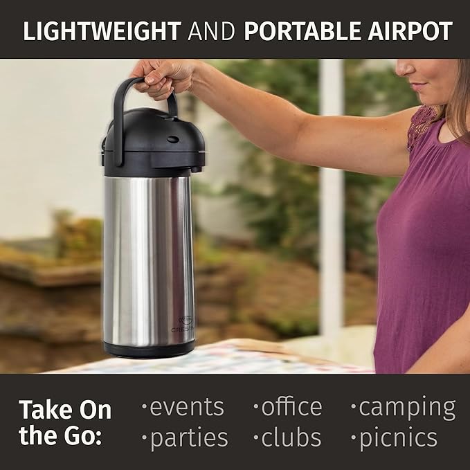 Cresimo Coffee Carafe for Keeping Hot 102oz Airpot Coffee Dispenser - 3L - Image 9