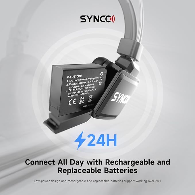 SYNCO XTALK XPro5 Wireless Intercom Headset System 2.4 GHz 500M/1640FT Full - Image 9