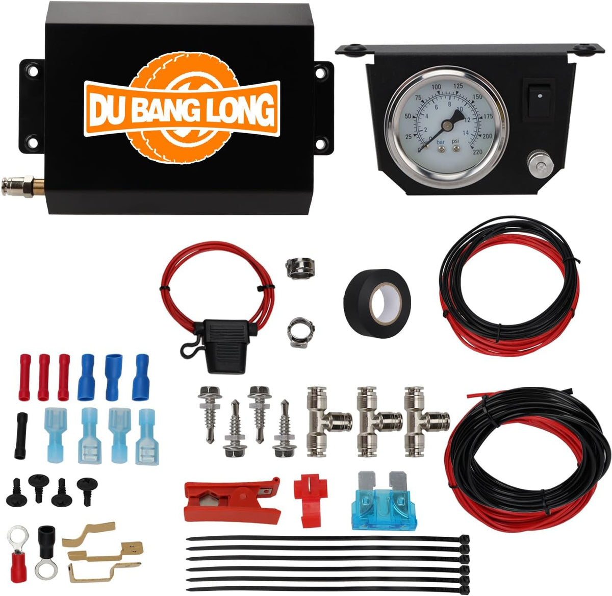 Air Bags Suspension Kit, On Board Air Compressor System with Upgraded Air Rid...