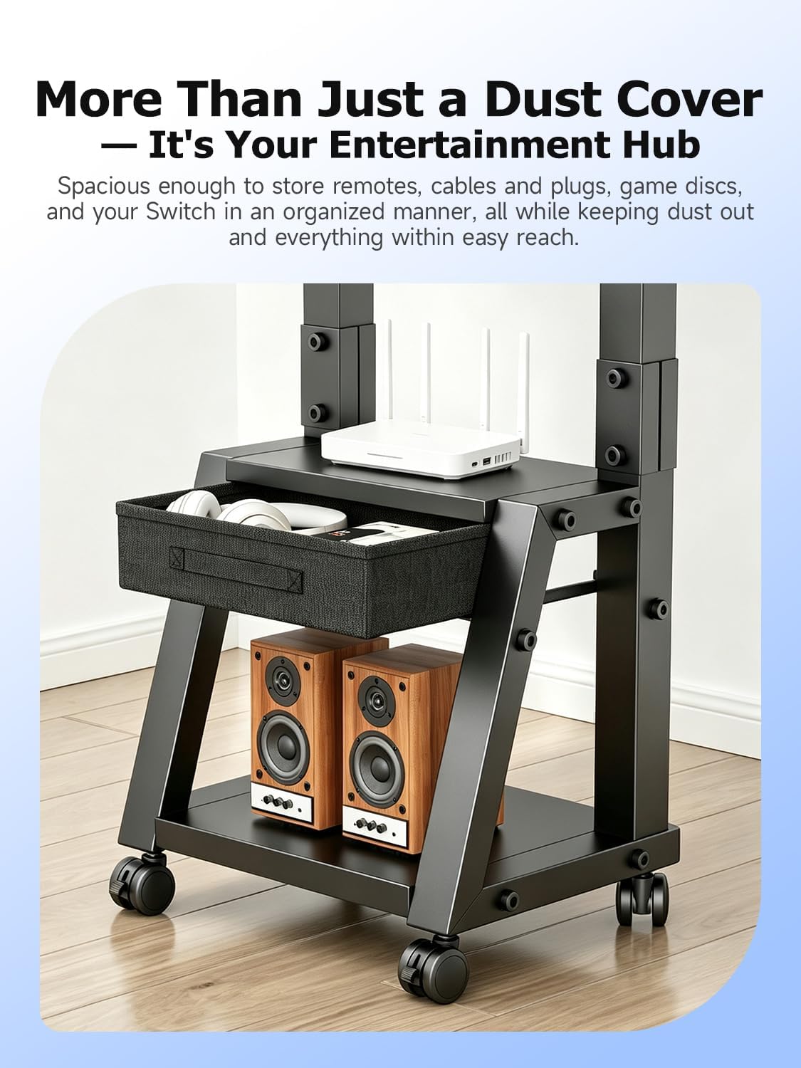 Suptek Mobile TV Cart with Storage Drawer for 32-75 inch Flat/Curved TVs