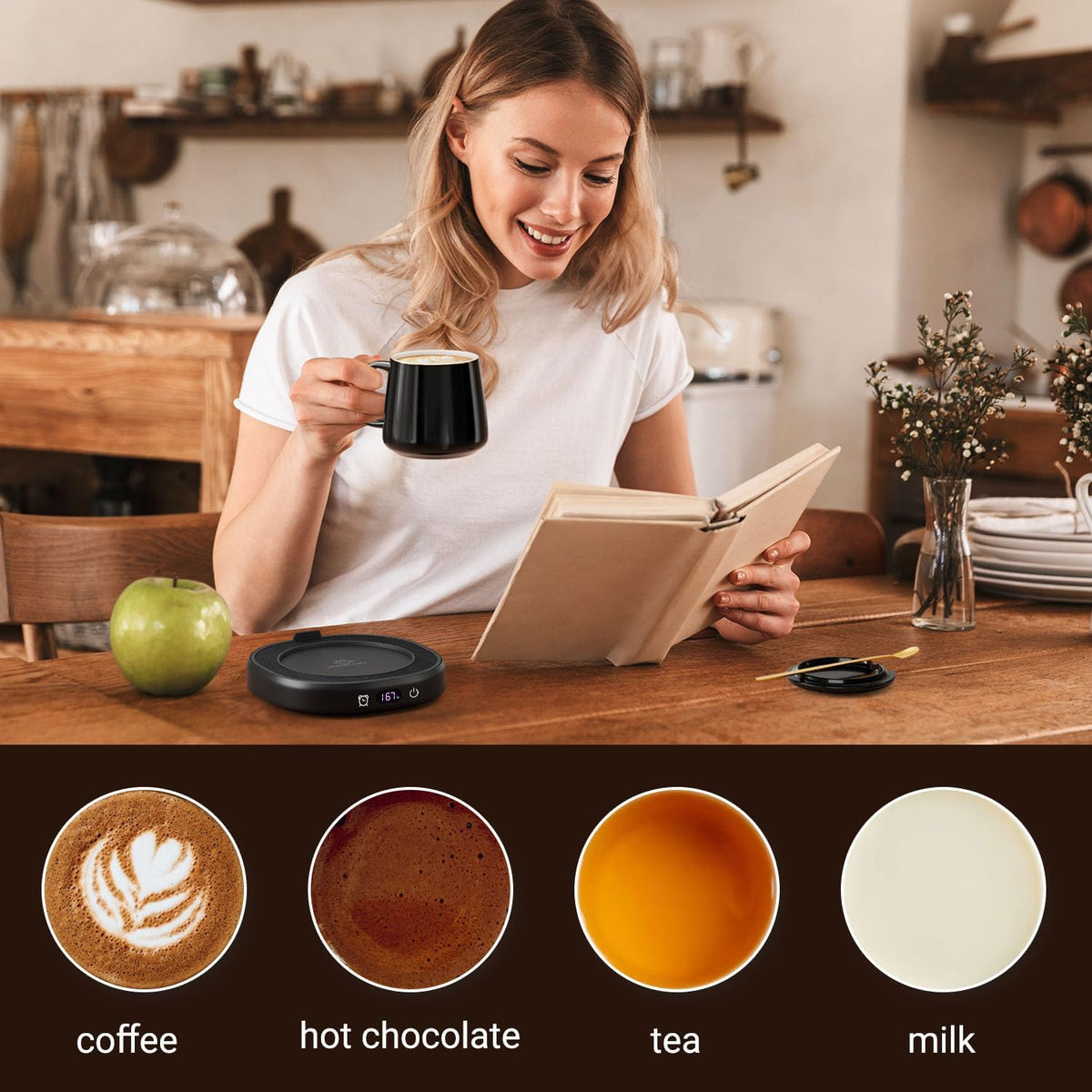 Coffee Mug Warmer & You are Awesome Mug Set, Electric Cup Warmer for Desk