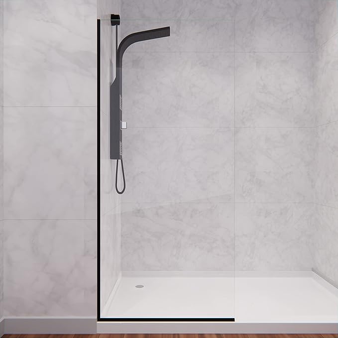 ANZZI 74 X 34 Inch Frameless Fixed Glass Shower Screen Shower Door in Matte - Image 7