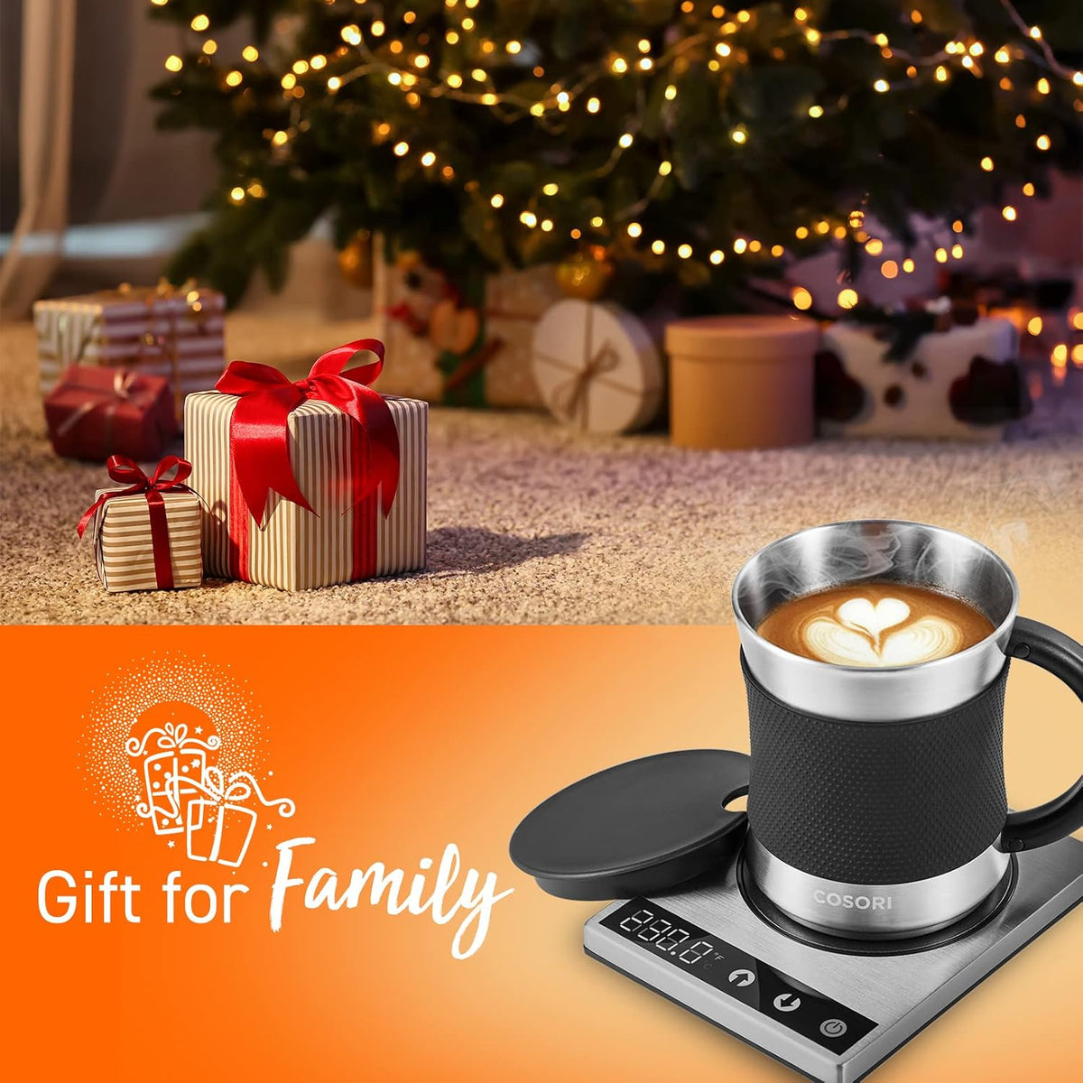 Cosori Coffee Mug Warmer & Mug Set, 1ยฐF Precise Temperature Control