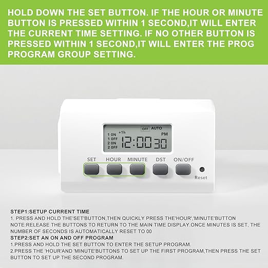 BN-LINK Indoor Digital Timer Outlet, 24 Hour Light Timer Easy Programmable - Image 9