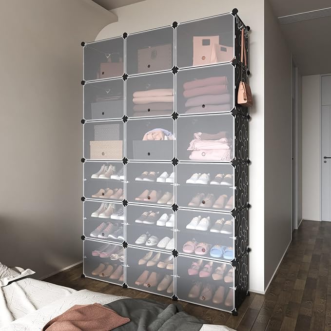 ROJASOP Portable Shoe Rack Organizer, 72 Pairs Covered Shoe Rack Shoe Organizer - Image 9