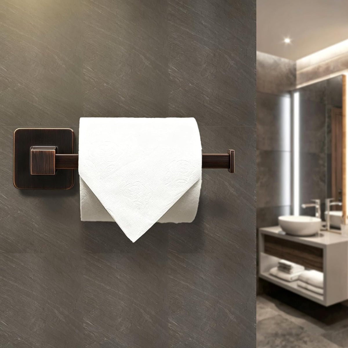 Oil Rubbed Bronze Stainless Steel 24In Towel Bar Set, 4 Pieces