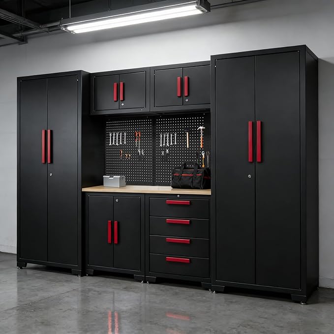 Garage Storage Cabinet System, Cabinet Drawers, Pegboard - Image 9