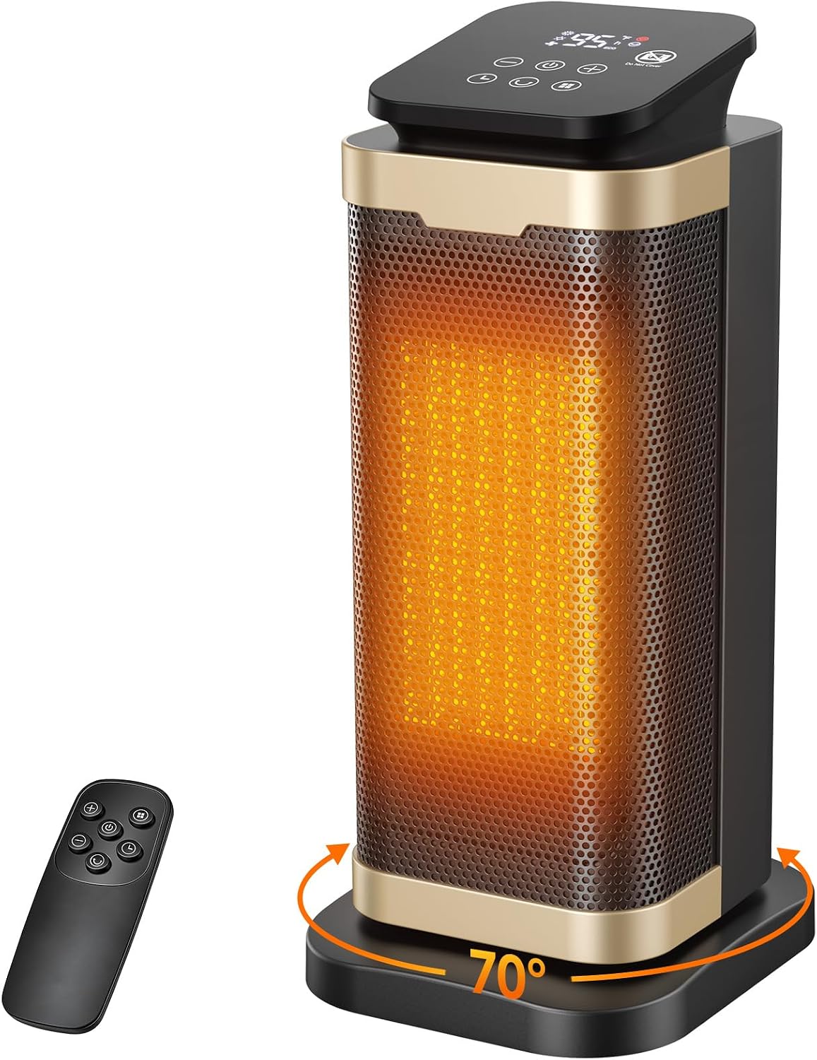 Space Heater for Indoor Use,1500W PTC Ceramic Heater with Thermostat&Remote