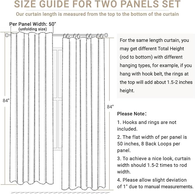 100% Blackout Shield Linen Blackout Curtains - Image 7