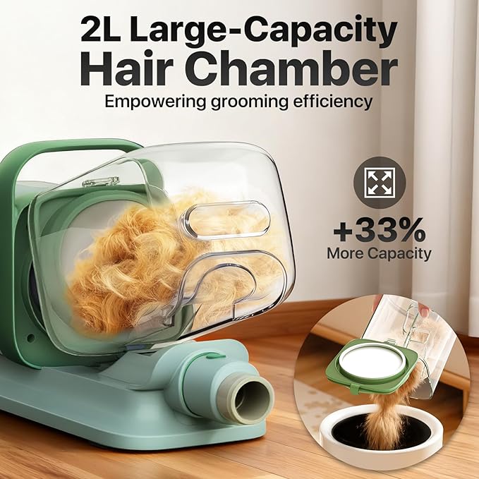 Dog Grooming Kit with Vacuum, 15000Pa Pet Hair Clipper and Shedding Brush - Image 8