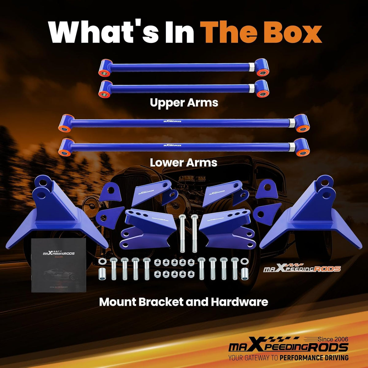 maXpeedingrods Triangulated 4 Link Kit for Chevy S10 Pickup 1994-2004 Rear Su...