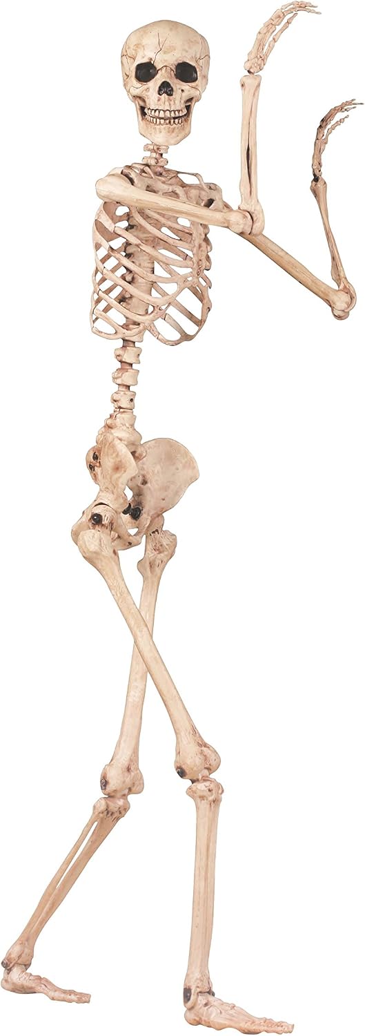 Crazy Bonez Original Pose-N-Stay Halloween Skeleton, 5 FT โ Life-Size