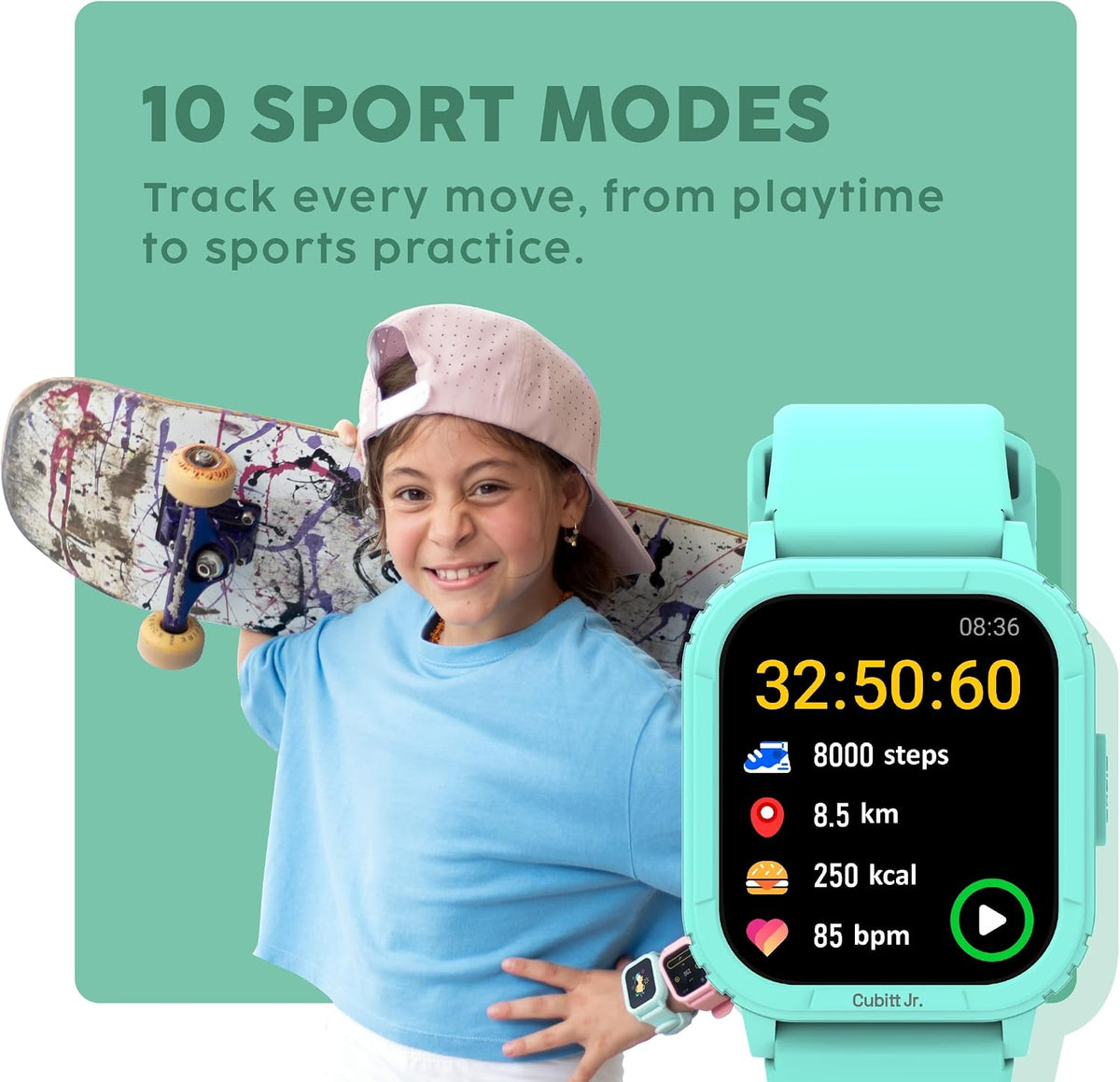Cubitt Jr. Smartwatch Fitness Tracker, 1.75" AMOLED โ Forest Green