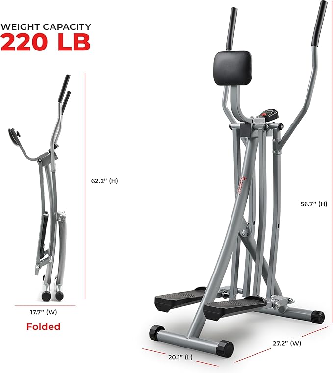 Sunny Health & Fitness Foldable Air Walk Elliptical, SunnyFit App via Bluetooth - Image 6