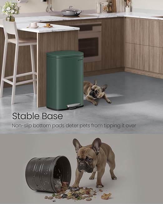 SONGMICS 13 Gallon Trash Can, Stainless Steel Kitchen Garbage Can, Recycling or - Image 7