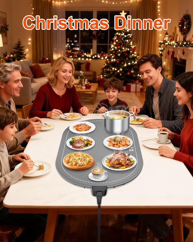Warming Mat for Food with Adjustable Temperature Timer, 10S Fast Heating - Image 8