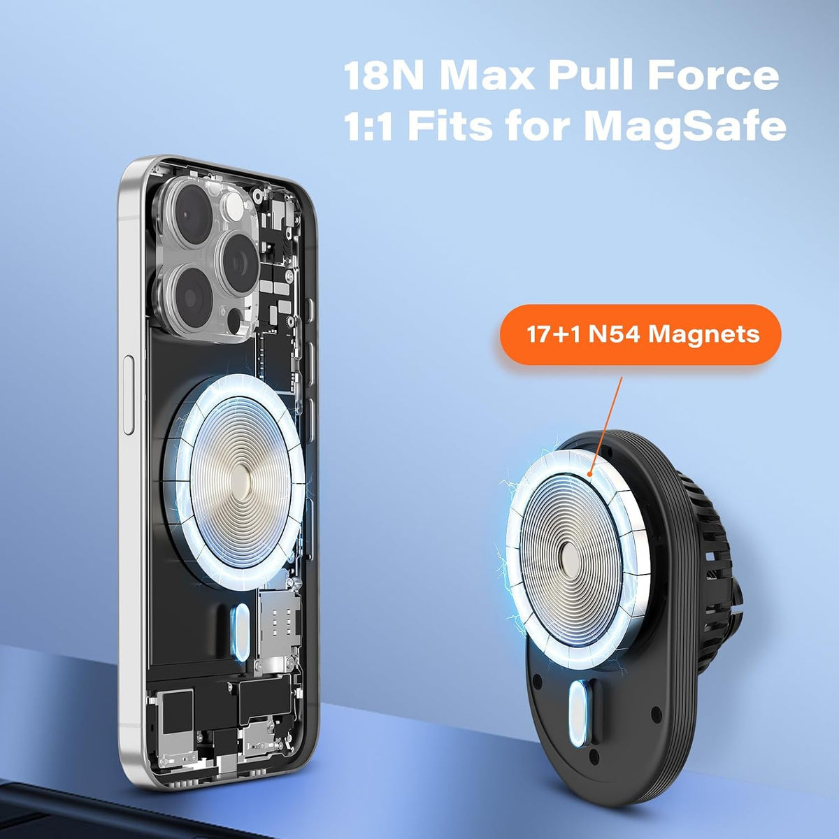 A2C for MagSafe Car Mount Charger, QI2 15W Cup Holder Phone Charger
