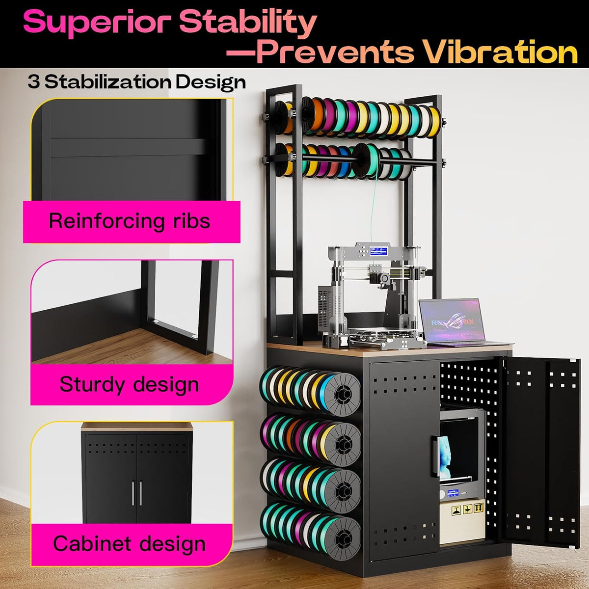 Heavy Duty 3D Printer Stand with Filament Storage,3D Printer Table