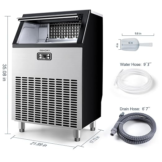 EUHOMY Commercial Ice Maker Machine, 200lbs Daily Output, Under Counter ice - Image 6
