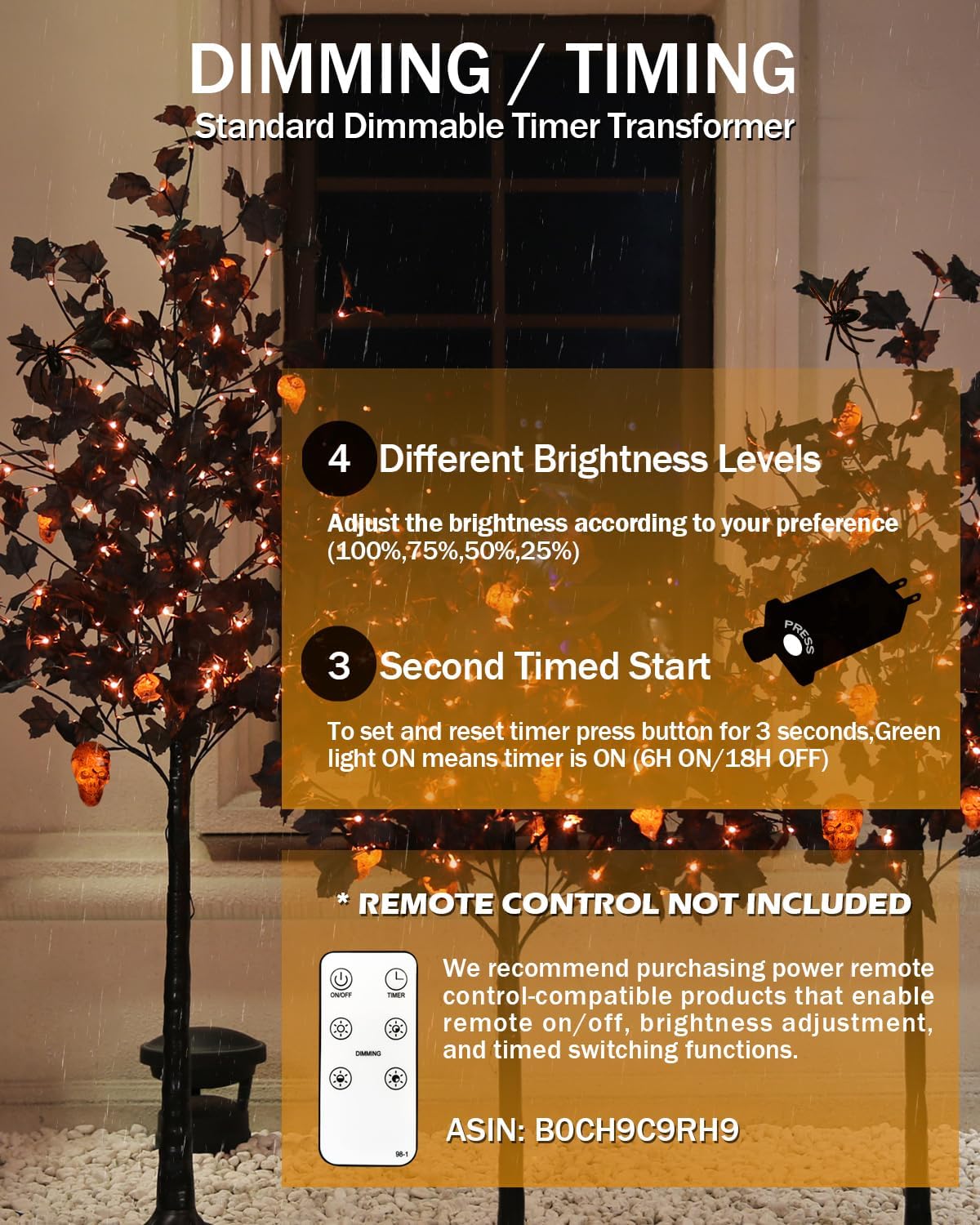 TYBEEU Halloween Decor Set โ 4ft, 5ft & 6ft Black Maple Trees