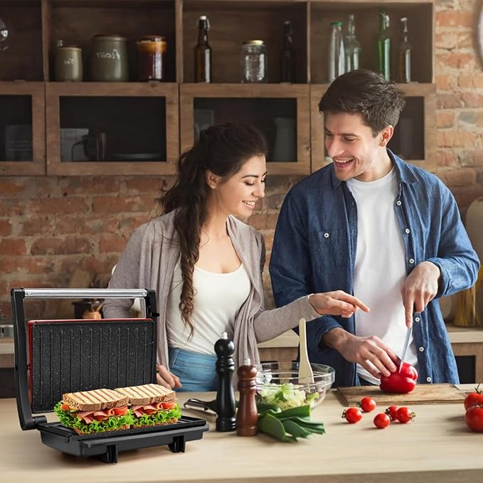 Panini Press Grill, Aigostar 1000W Sandwich Maker - Image 9