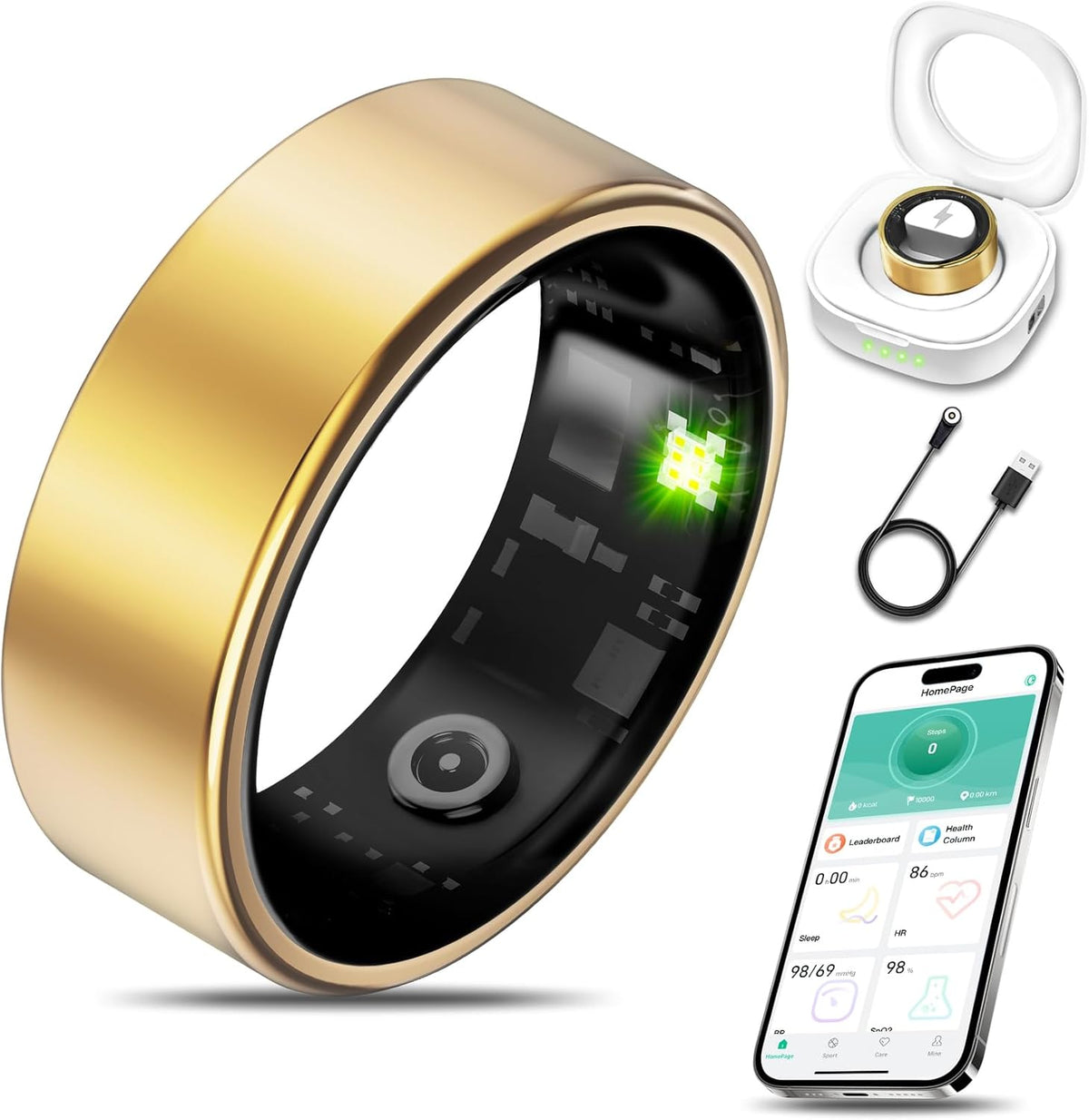 smart health ring fitness tracker for men women, main product view