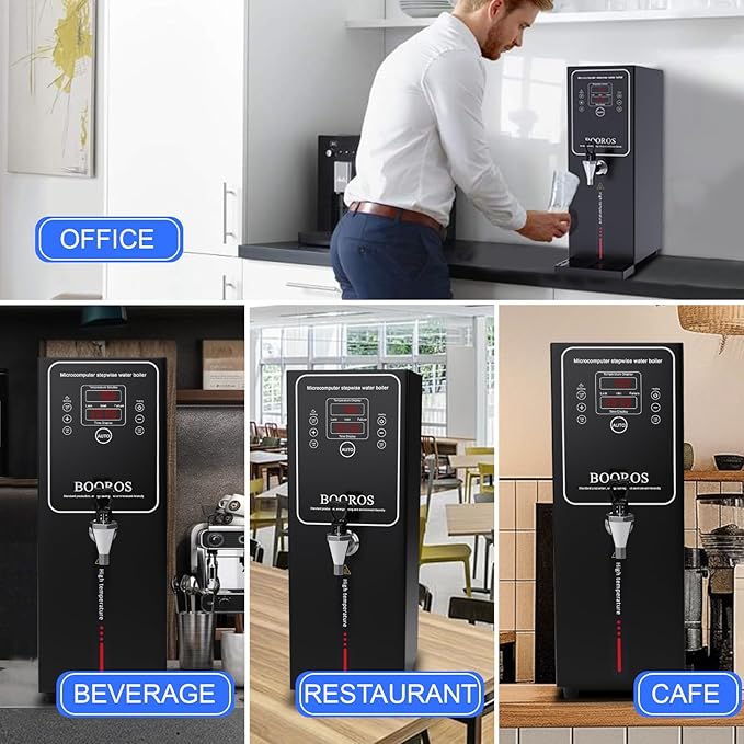 BOOROS Commercial Water Boiler 10L Hot Water Dispenser Black 1500W Commercial - Image 7