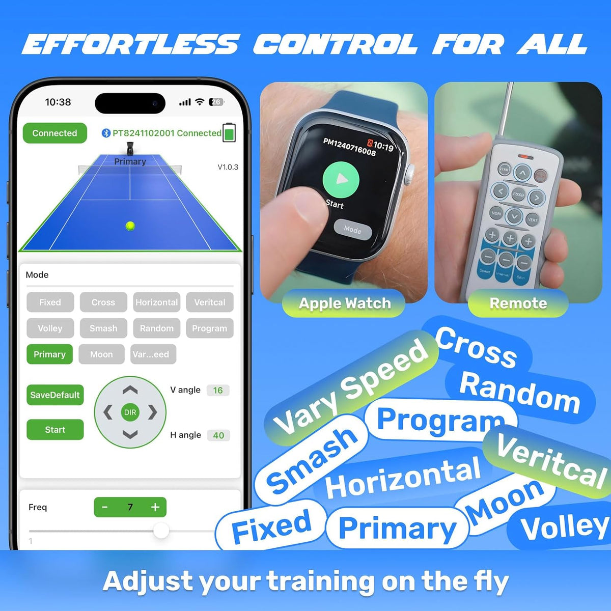 PUSUN|PT-Smart Tennis Ball Machine: App Control with 12 Built-in Training Mod...