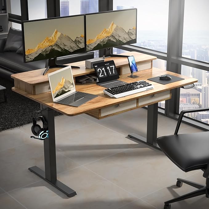 63 * 30 Inches Electric Standing Desk Adjustable Height - Image 9