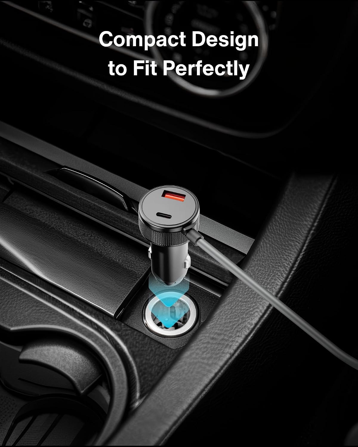 Car Charger Cable for Starlink Mini 16.5FT/5M with Display - 60W DC + 33W Dua...