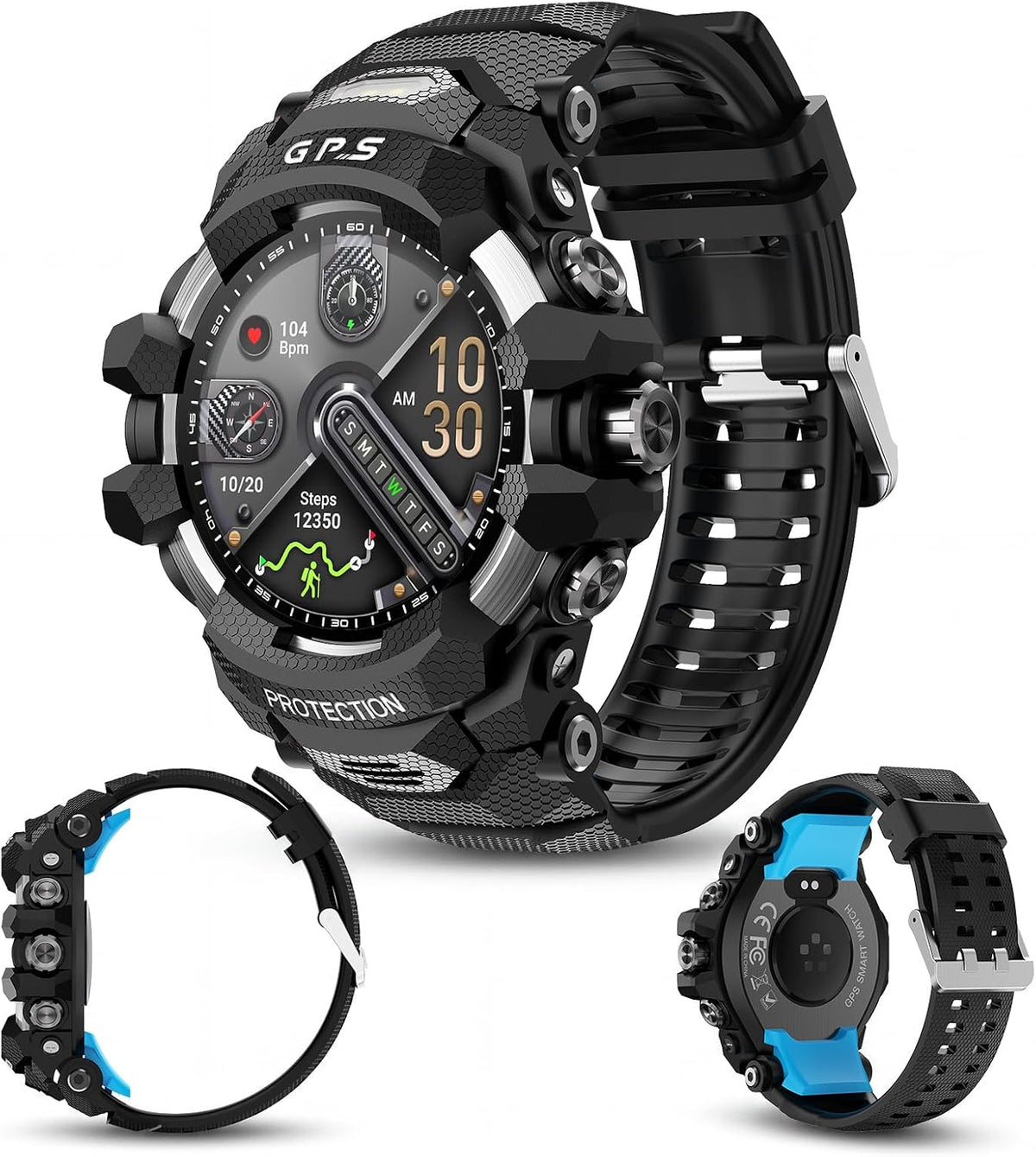smart watch for men with built-in gps, 1.43", main product view