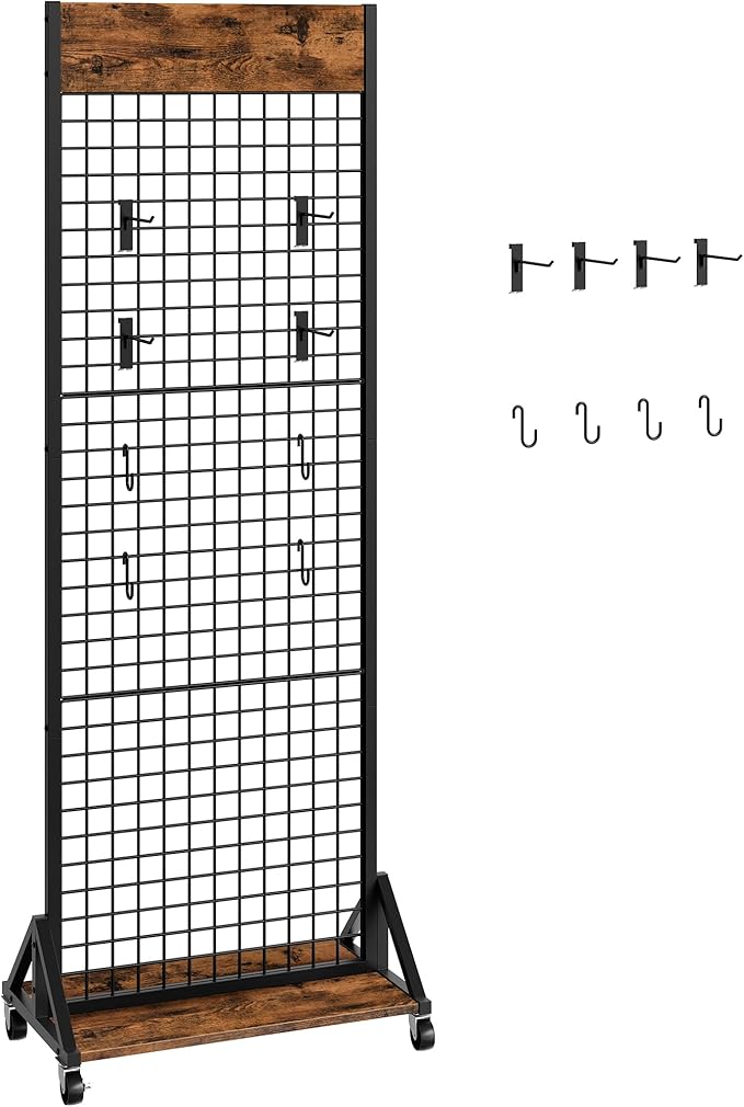 CHOEZON Grid Wall Panel, 2’ x 5.7’ Ft Floor Standing Gridwall Display Rack - Image 8