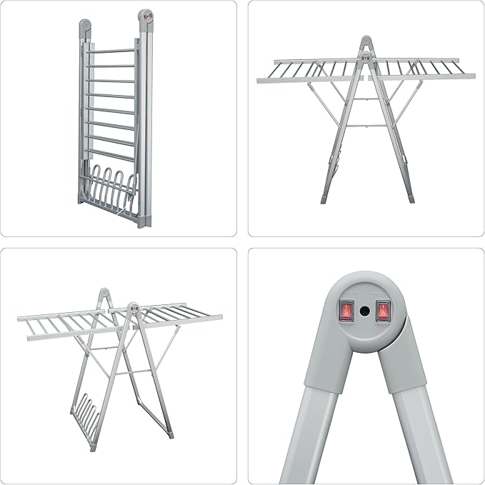SHARNDY Electric Heating Clothes Drying Rack, Foldable Clothes Drying Rack - Image 8