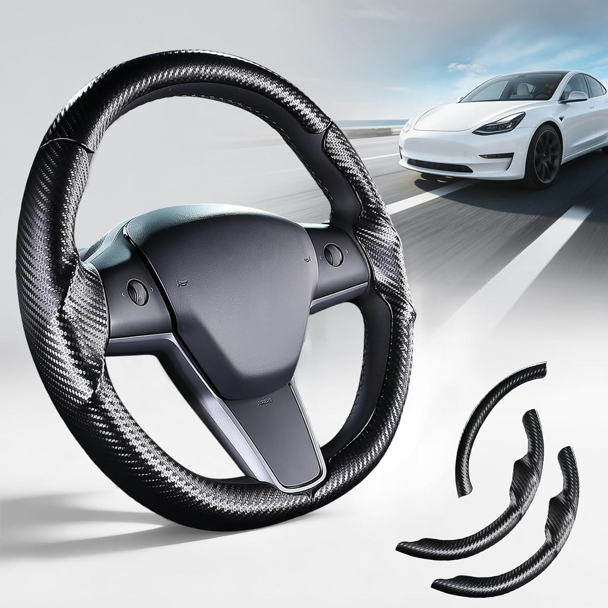 Steering Wheel Cover for Tesla Model 3 2017-2023/ Model Y 2020-2024