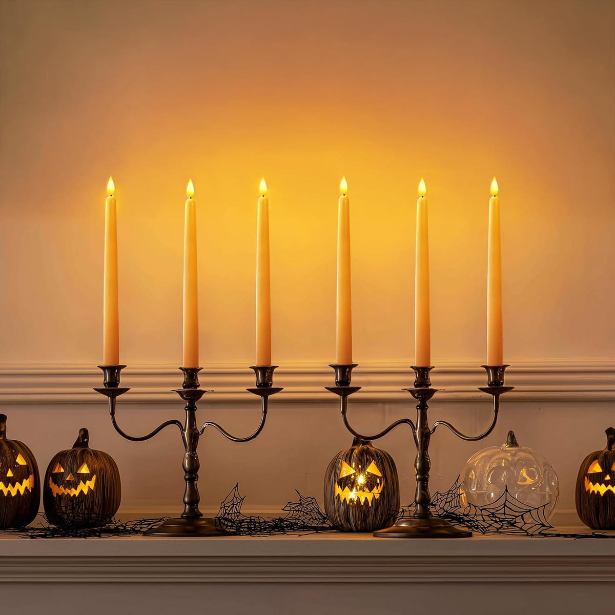 Homemory 12 Pcs Flameless Taper Candles with Remote Timer Dimmer, 11 inches O...