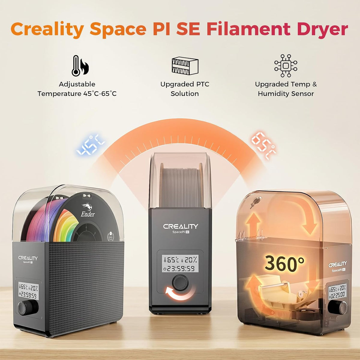 Creality 2026 New Upgrade Filament Dryer Box Pro, Space Pi SE with High PTC E...