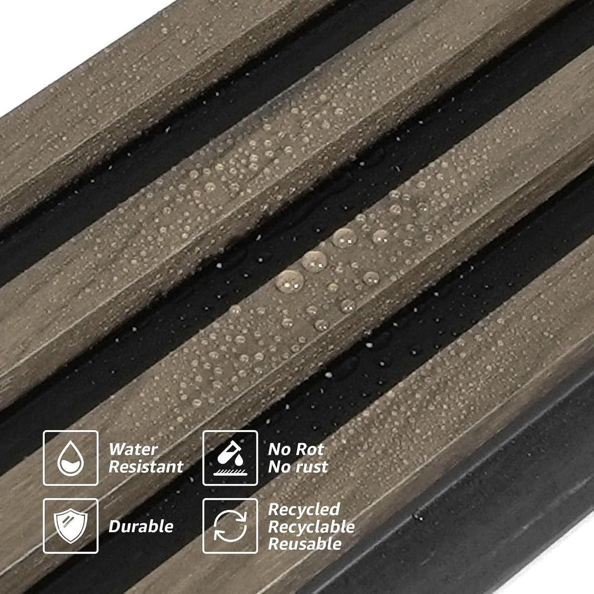 Art3d 96 x 6 Inch 3D Fluted Wood Textured Slat Wall Panel, 8-Pack, Ebony