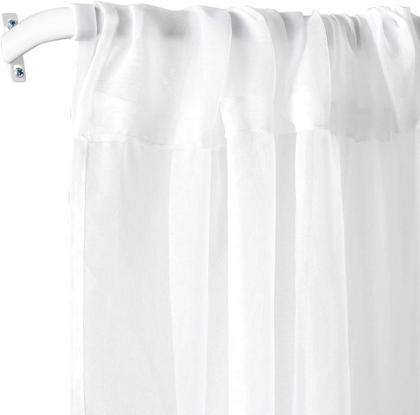 Sratte Curtain Rod Bracket Curtain Rod Single Hardware Brackets Spreader Wall Hooks with Screws Window Hardware Holders for Kitchen Accessories Supply(White,10 Pcs)