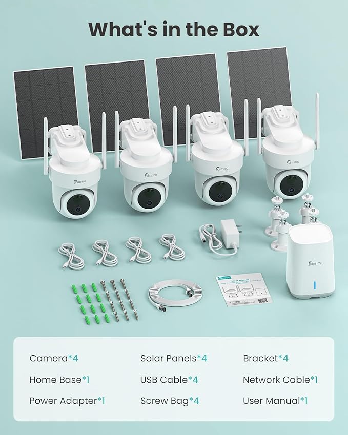 4K Security Cameras Wireless Outdoor No Subscription, 360° PTZ Home Security - Image 9