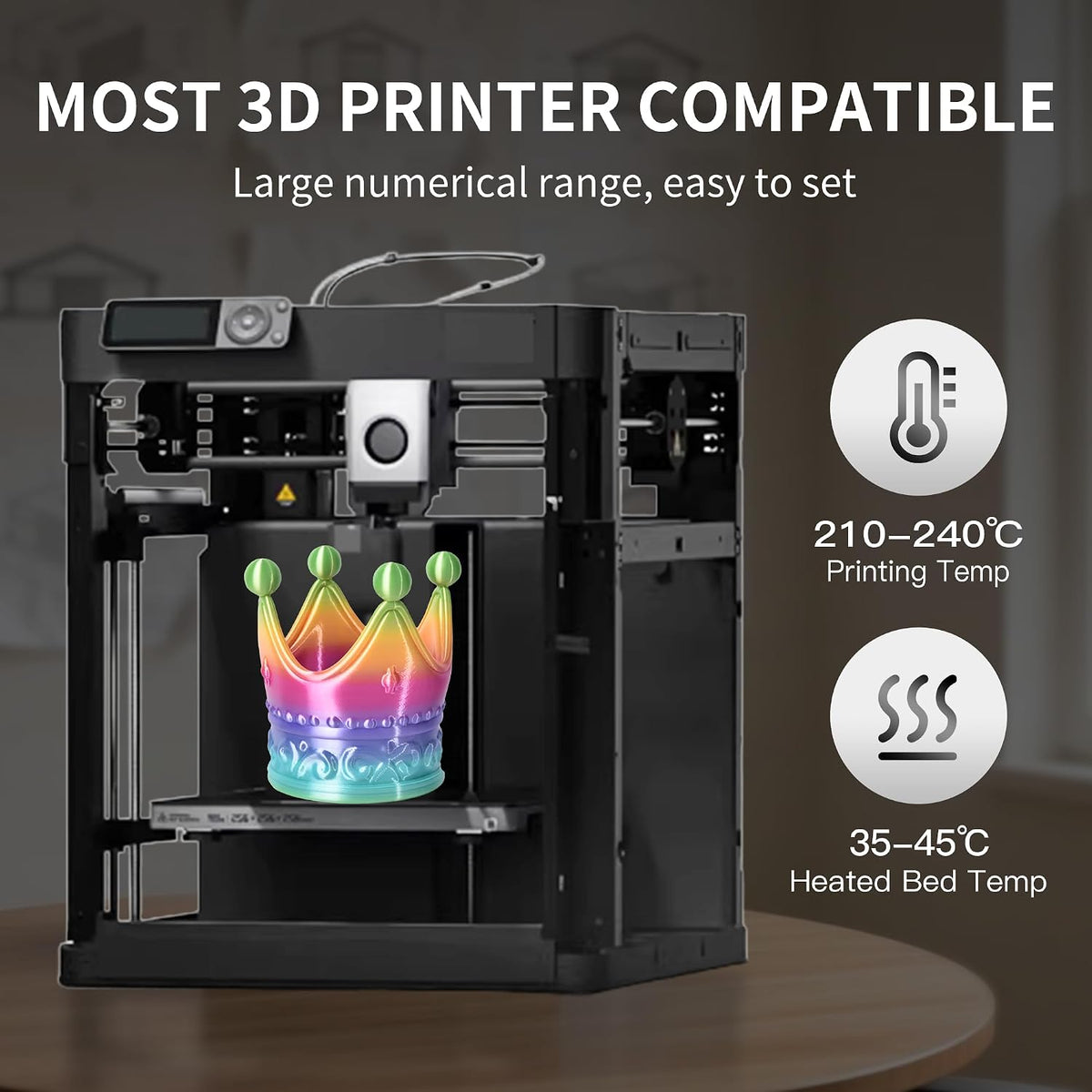 RAMBERY Silk Rainbow PLA 3D Printer Filament Bundle, 10 Colors Total 10kg, 1....