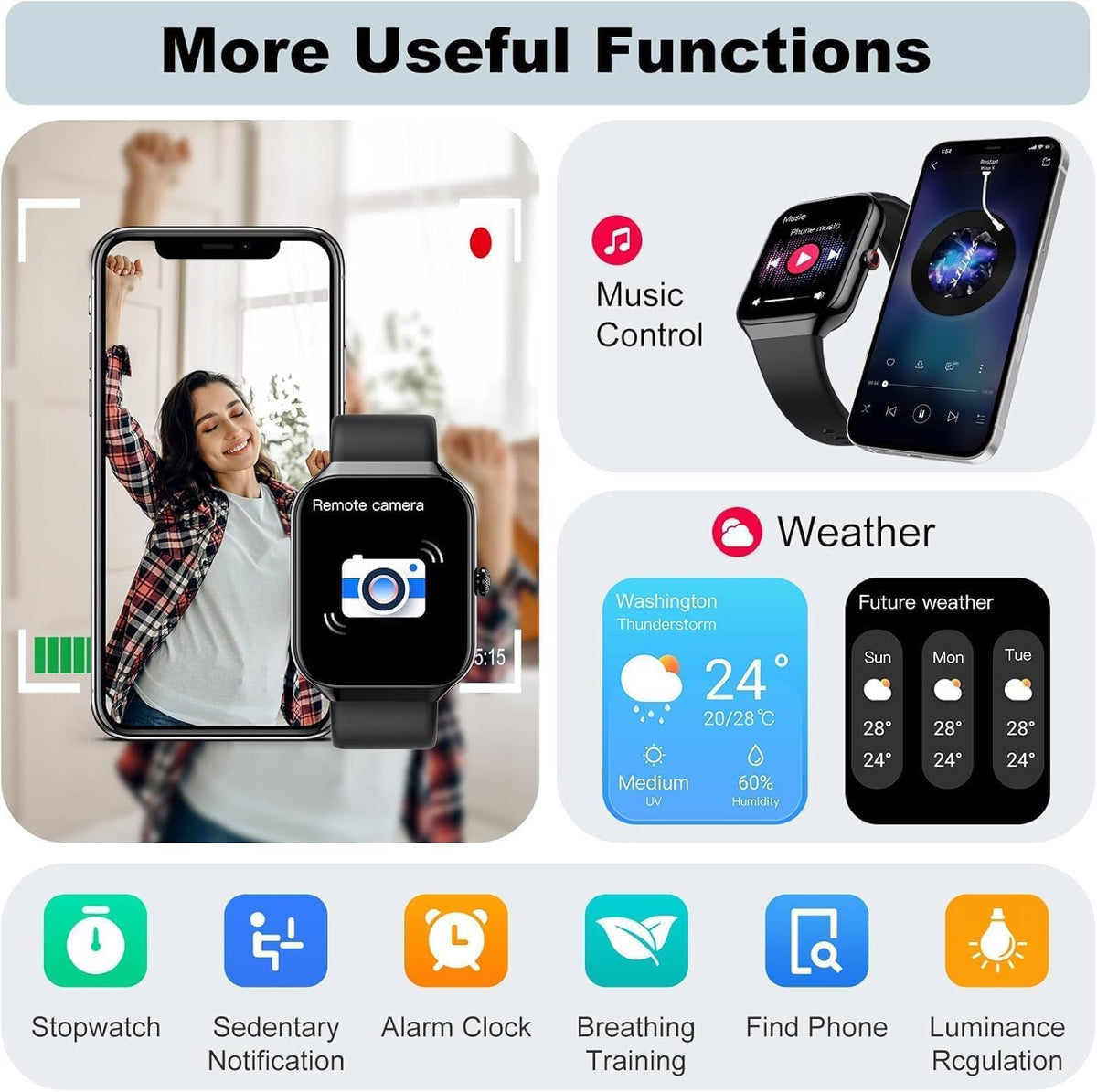 Fempoin Smart Watch for Women Men (Answer/Make Call),1.96" SmartWatch, F...