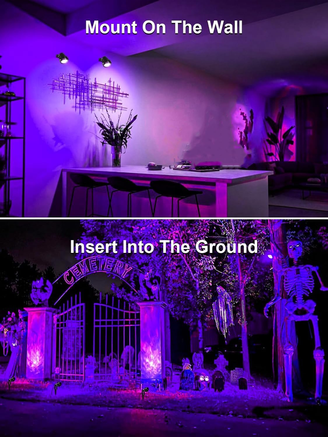 ZUCKEO 15W Halloween Blacklight Spotlight Outdoor LED Black Lights Waterproof...