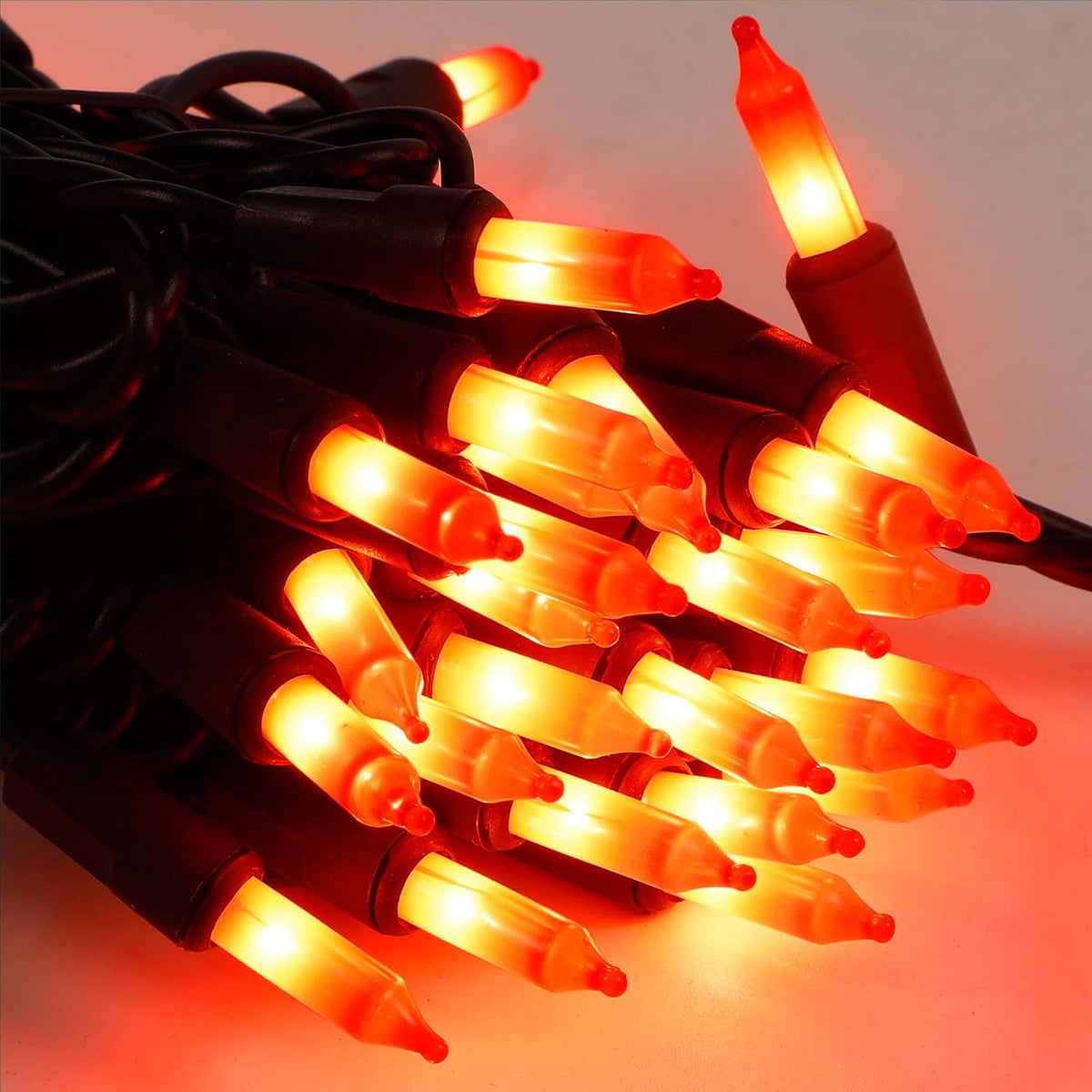 LJLNION 3 Pack Halloween Lights Outdoor, Each 29ft 150 Count Black Wire Incan...