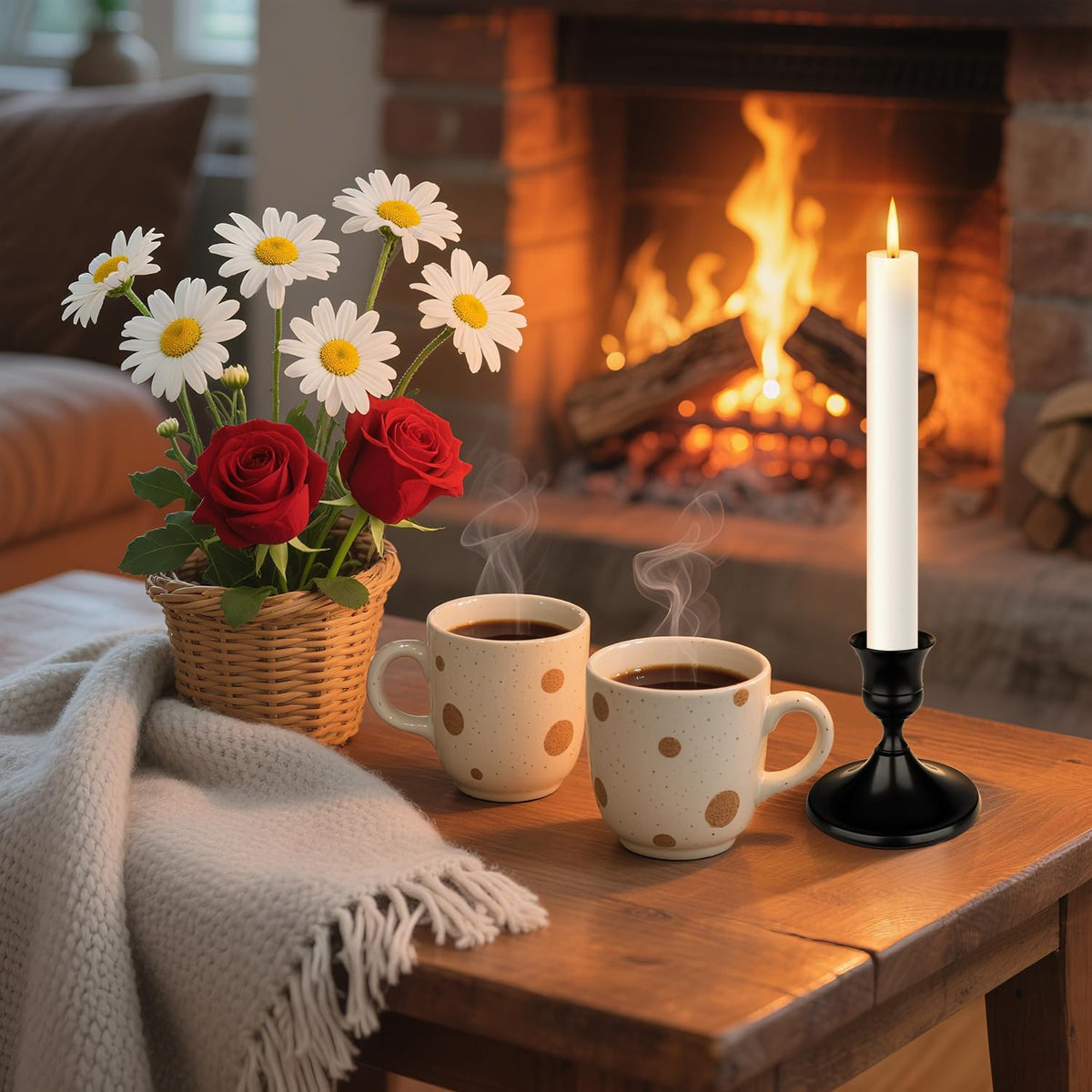 Black Candle Holder Taper Candle Holders, Set of 24 Candlestick Holders Decor...