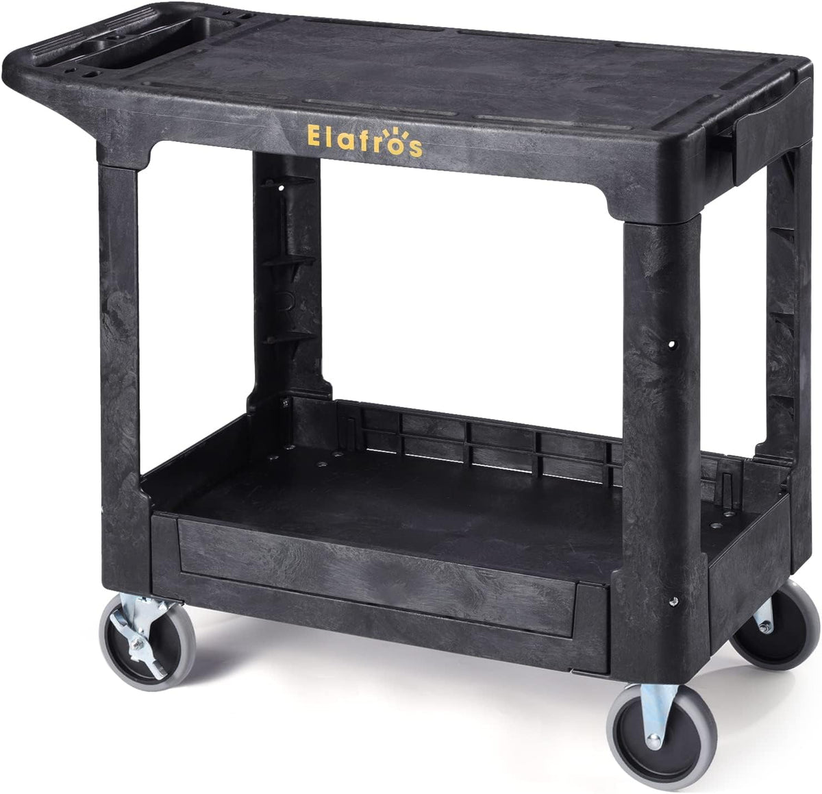 ELAFROS Heavy Duty Plastic Utility Cart, 37 x 18.8 in, Flat Top, Swivel Wheel...