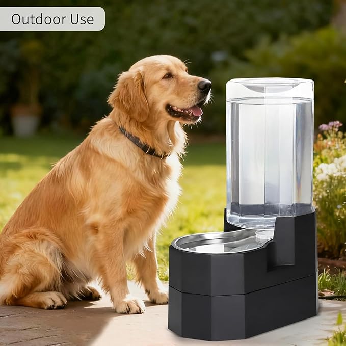 Sfozstra Raised Pet Water Dispenser: 8L Black Automatic Stainless Steel Gravity - Image 8