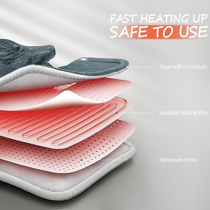 Neck Heating Pad Gifts for Dad, XL Weighted Shoulder Heat Pad, Back Pain Relief - Image 9