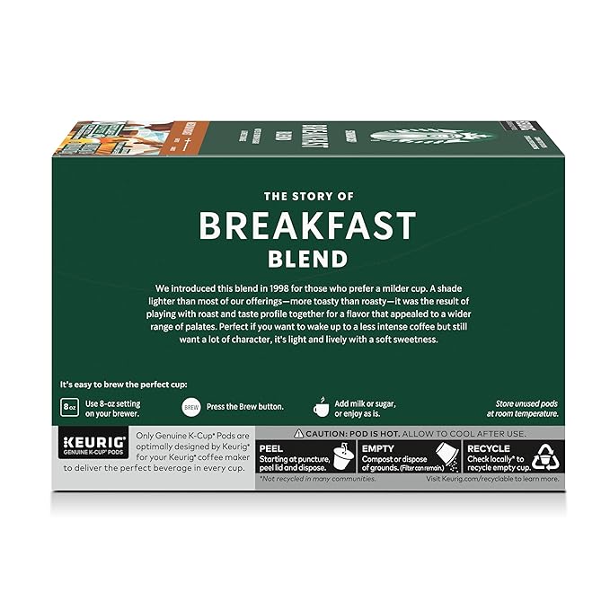 Starbucks K-Cup Coffee Pods, Medium Roast Hot or Iced Coffee, Breakfast Blend - Image 9