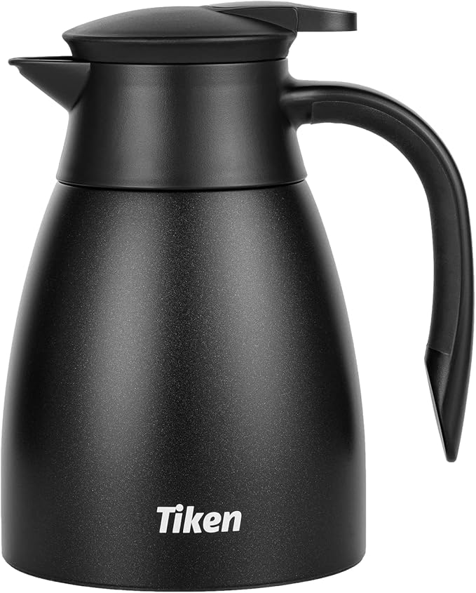 Tiken 34 Oz Thermal Coffee Carafe, Stainless Steel Insulated Vacuum Coffee - Image 8